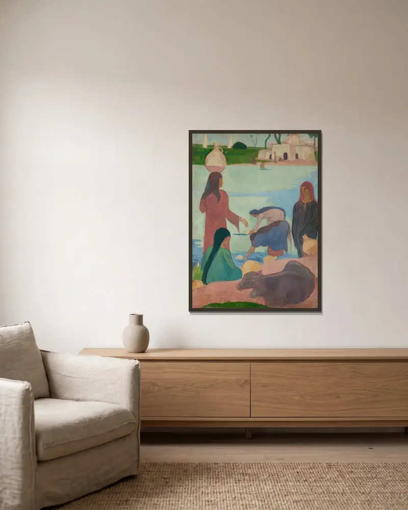 Vattenbärerskorna av Emile Bernard inramad på en vägg