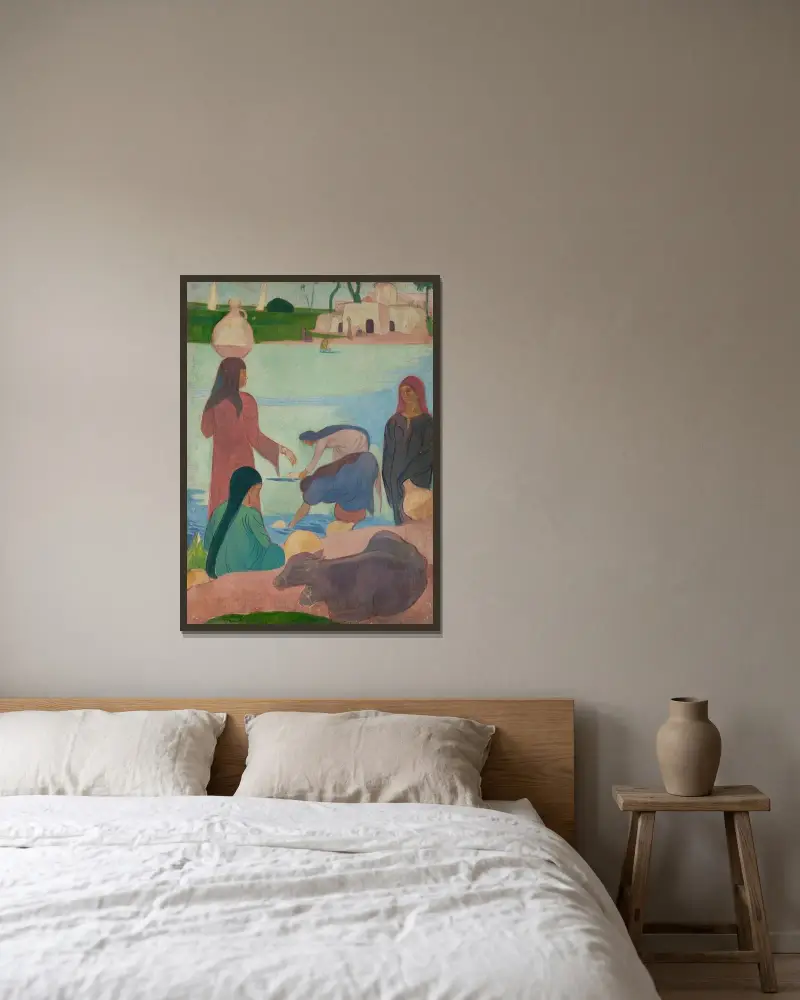Vattenbärerskorna av Emile Bernard inramad på en vägg