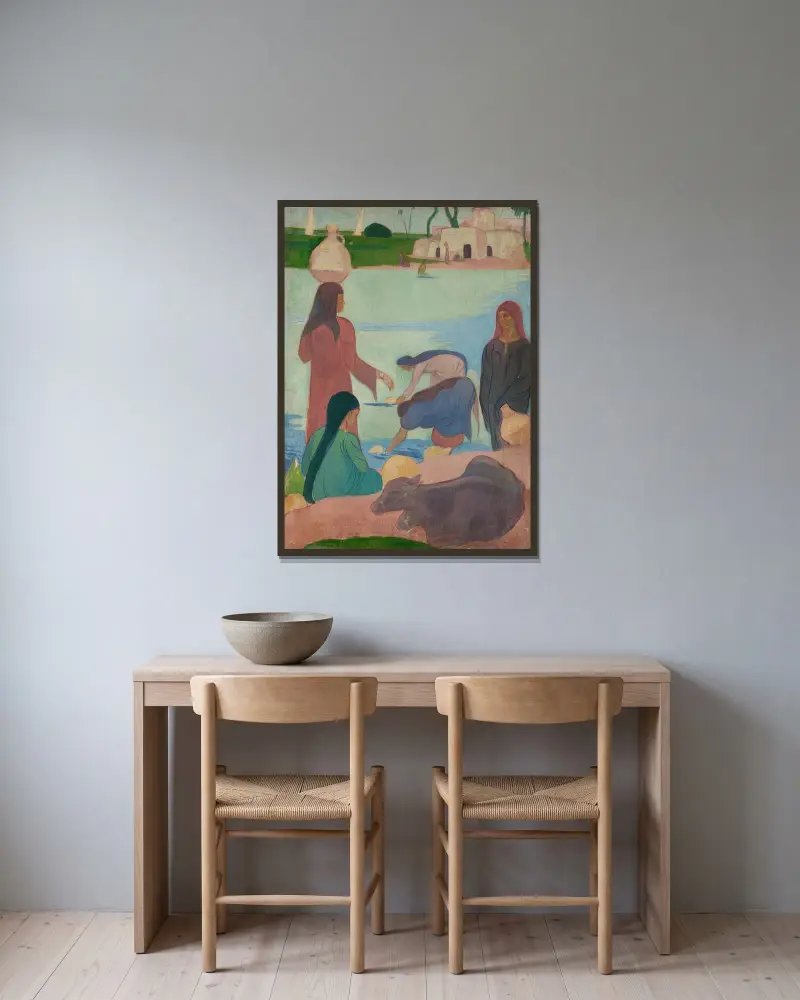 Vattenbärerskorna av Emile Bernard inramad på en vägg