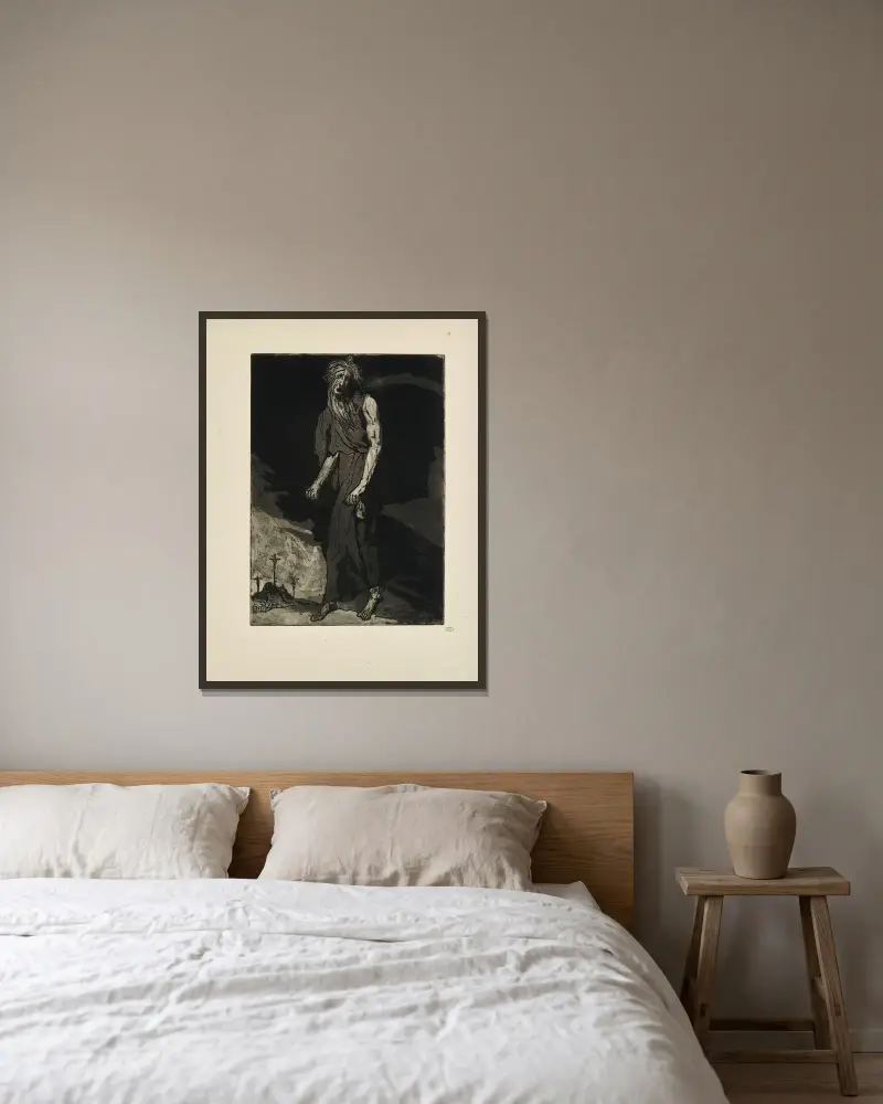 N° 39 – Så gick denne man bort till en dyster plats och hängde sig av Emile Bernard inramad på en vägg