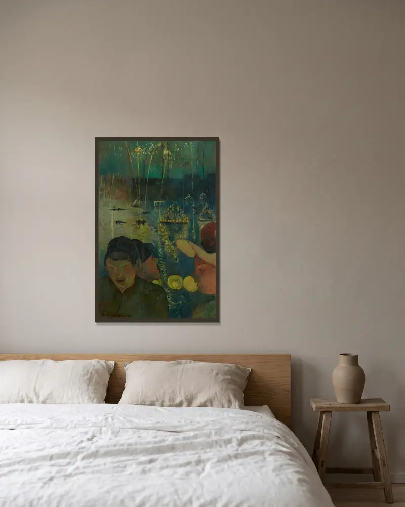 Nattfestival av Emile Bernard inramad på en vägg