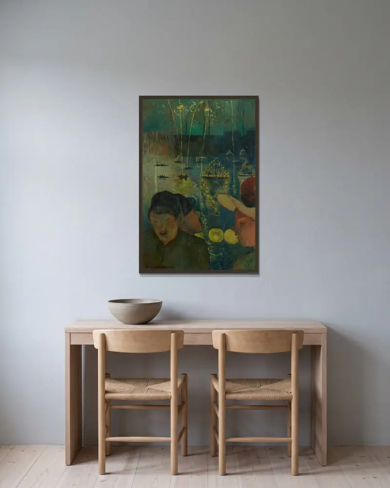 Nattfestival av Emile Bernard inramad på en vägg