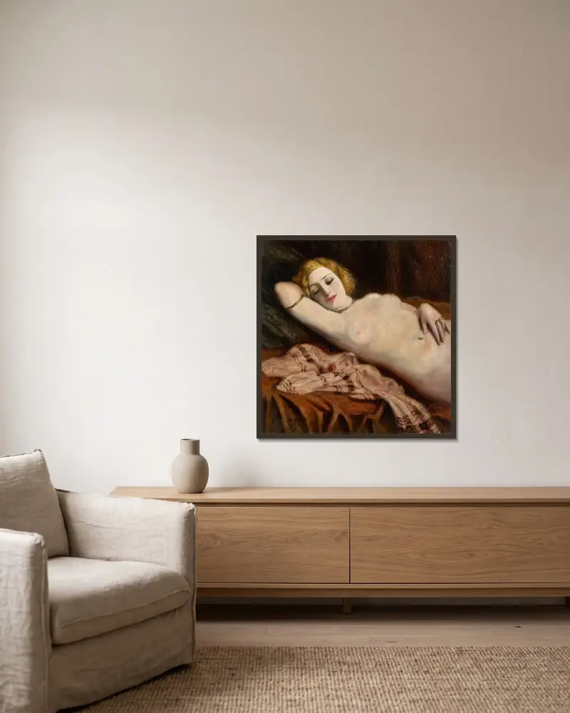 Odalisque av Emile Bernard inramad på en vägg
