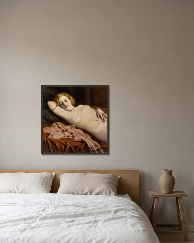 Odalisque av Emile Bernard inramad på en vägg