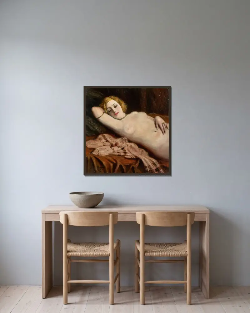 Odalisque av Emile Bernard inramad på en vägg