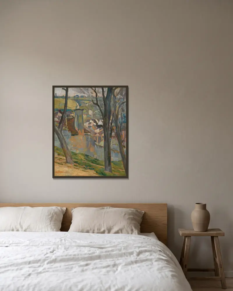 Landskap nära Tonnerre av Emile Bernard inramad på en vägg