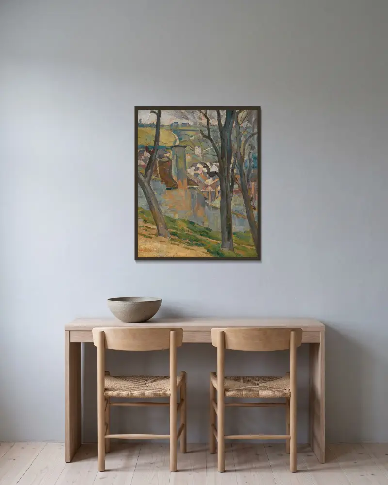 Landskap nära Tonnerre av Emile Bernard inramad på en vägg