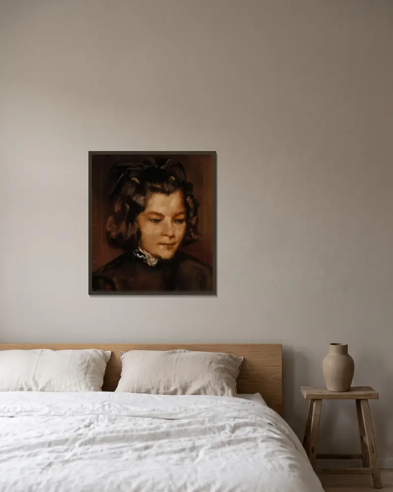 Portrait d’Aude av Emile Bernard inramad på en vägg