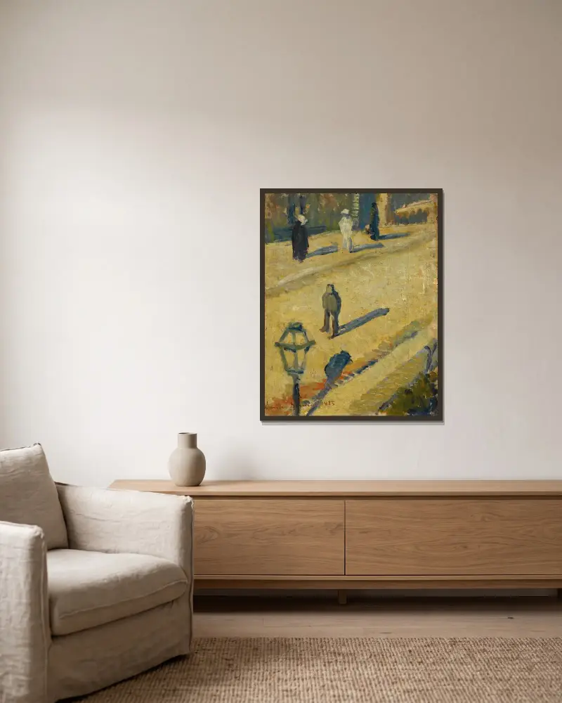 Gatuscen av Emile Bernard inramad på en vägg