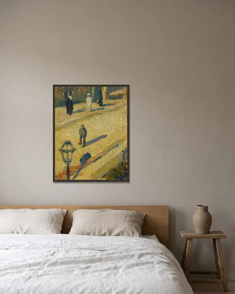 Gatuscen av Emile Bernard inramad på en vägg