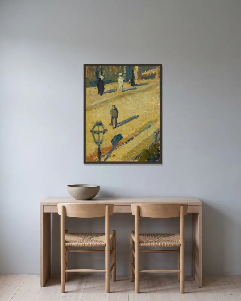 Gatuscen av Emile Bernard inramad på en vägg