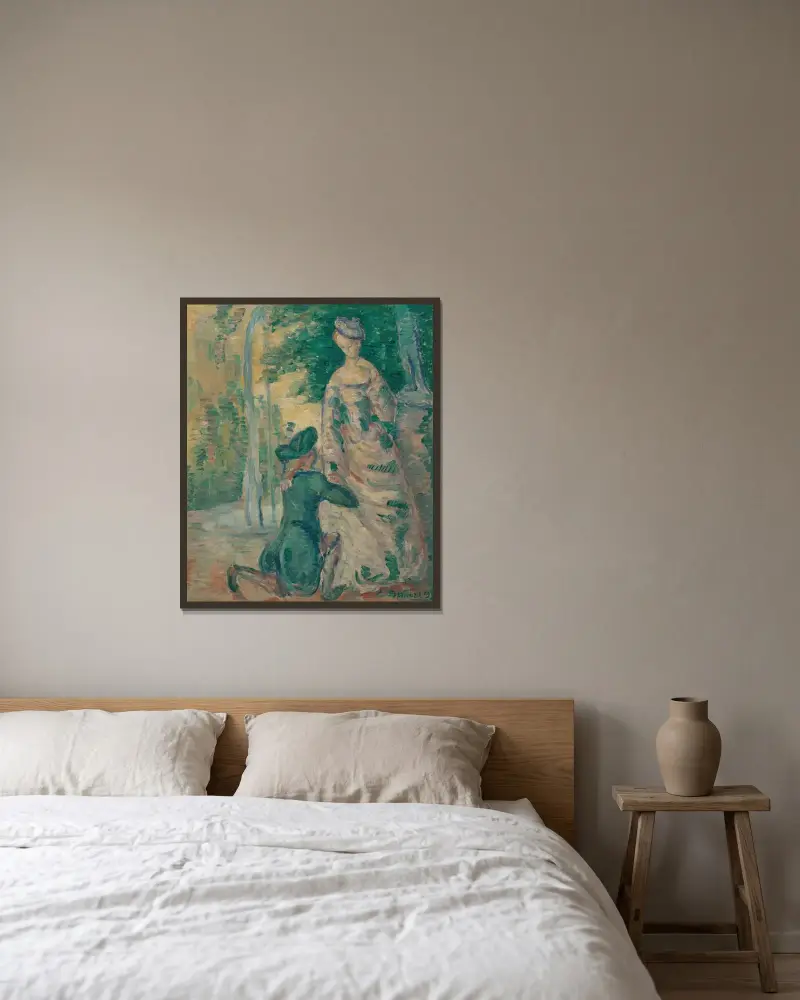 Galant scen av Emile Bernard inramad på en vägg