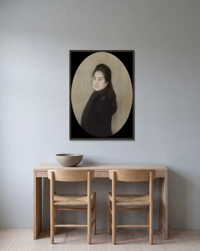 Markisinnan av Casa-Fuerte av Jacques-Émile Blanche inramad på en vägg