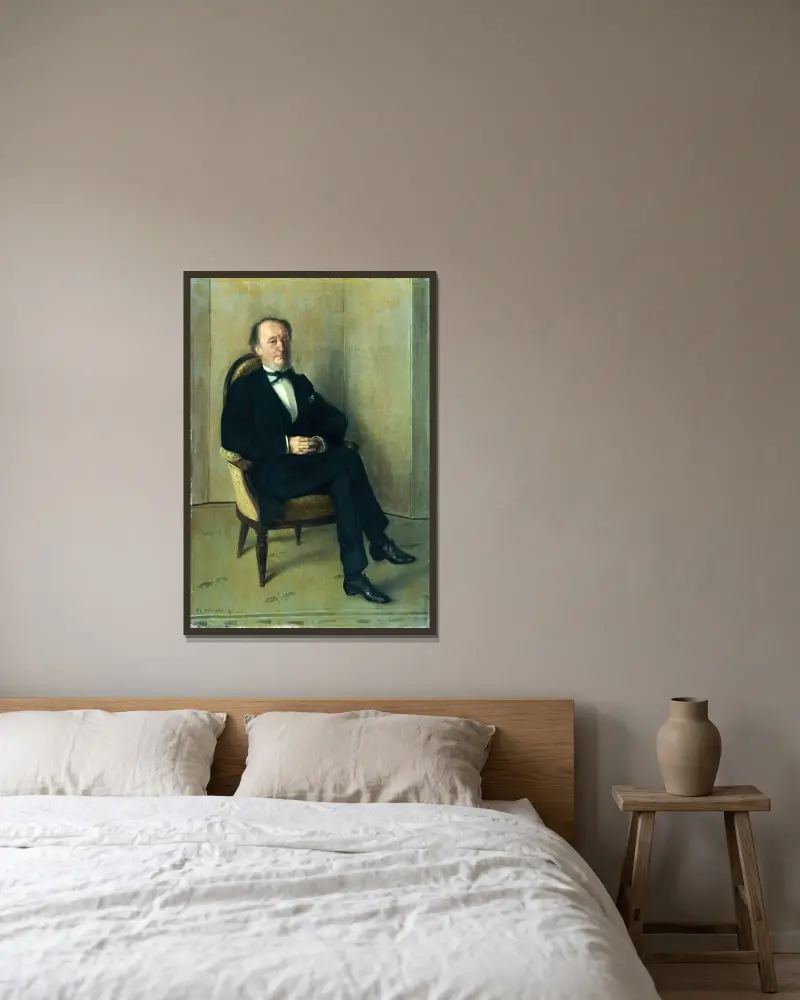 Porträtt av John Lemoine av Jacques-Émile Blanche inramad på en vägg