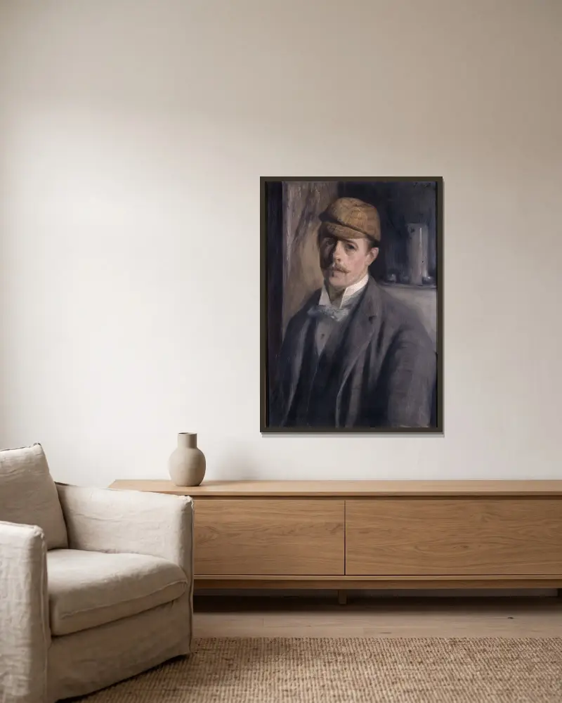 Selbstporträt des Künstlers von Jacques-Émile Blanche gerahmt an einer Wand