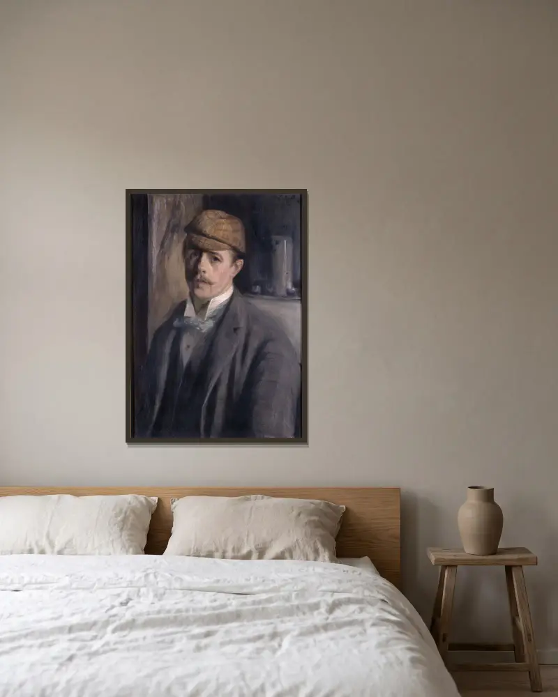 Selbstporträt des Künstlers von Jacques-Émile Blanche gerahmt an einer Wand