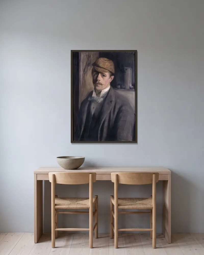 Selbstporträt des Künstlers von Jacques-Émile Blanche gerahmt an einer Wand