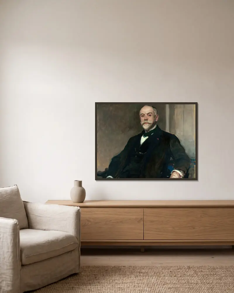 Porträt von Léon Pissard von Jacques-Émile Blanche gerahmt an einer Wand