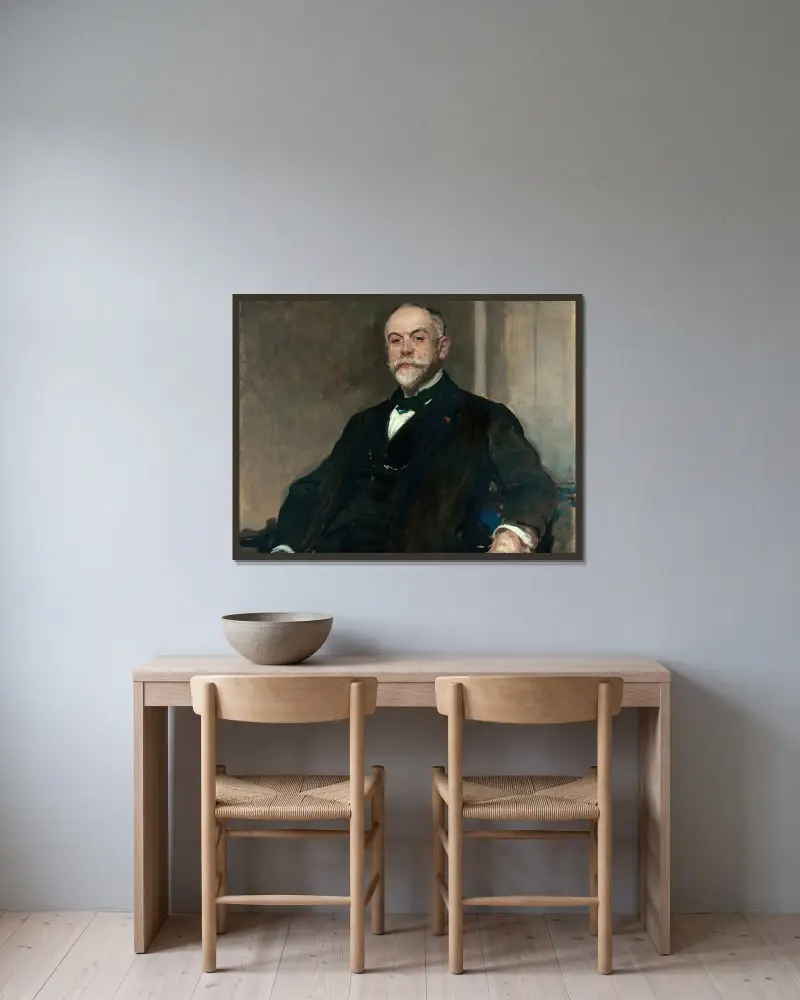 Porträt von Léon Pissard von Jacques-Émile Blanche gerahmt an einer Wand