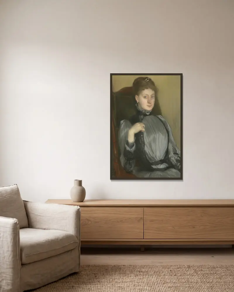 Portrait of a Woman av Jacques-Émile Blanche inramad på en vägg