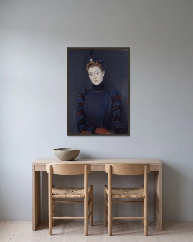 Yvette Guilbert av Jacques-Émile Blanche inramad på en vägg