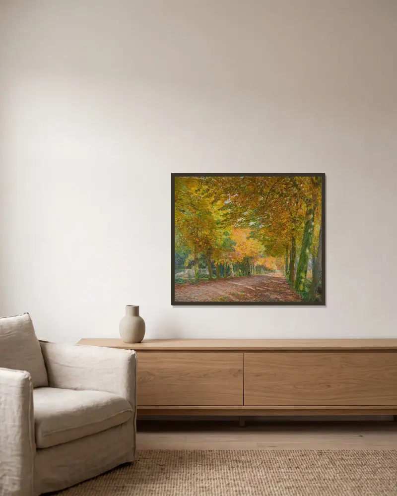 Sunny Lane av Emile Claus inramad på en vägg