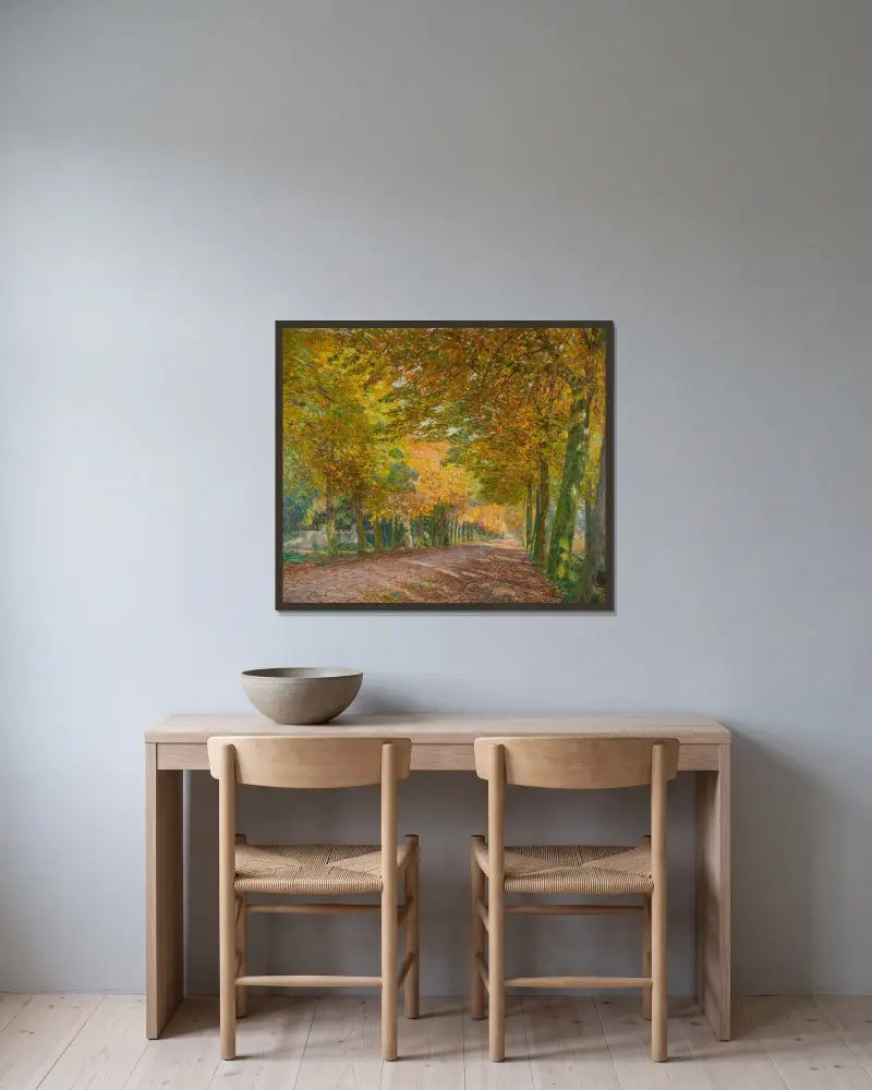 Sunny Lane av Emile Claus inramad på en vägg