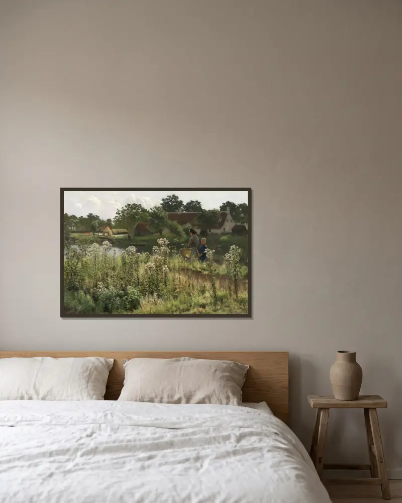 Die Lys bei Astene von Emile Claus gerahmt an einer Wand