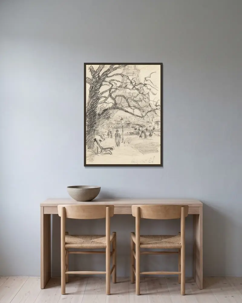 Paris, Marsfeld von Claude-Émile Schuffenecker gerahmt an einer Wand