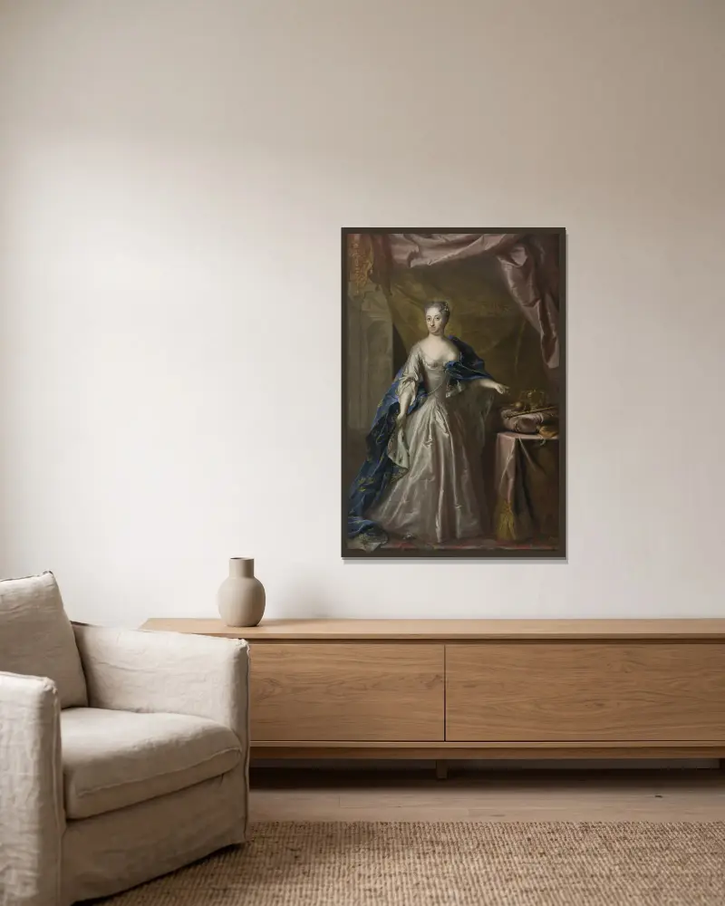 Ulrika Eleonora d.y., 1688-1741 av Georg Engelhard Schröder inramad på en vägg