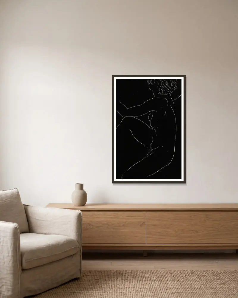 Fünfundzwanzig Akte Taf. 02 von Eric Gill gerahmt an einer Wand