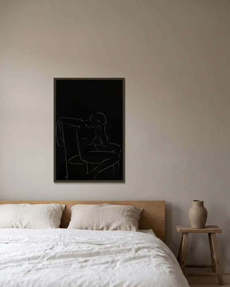 Fünfundzwanzig Akte Taf. 5 von Eric Gill gerahmt an einer Wand