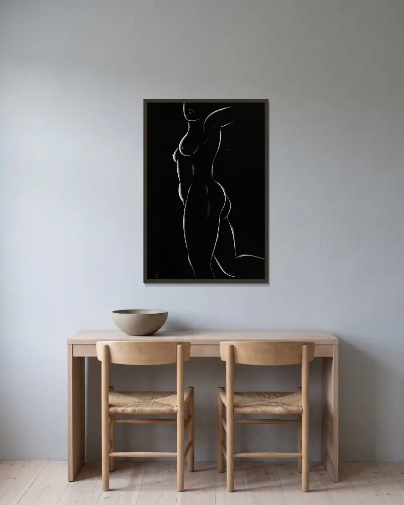 Twenty-five nudes Pl 16 von Eric Gill gerahmt an einer Wand