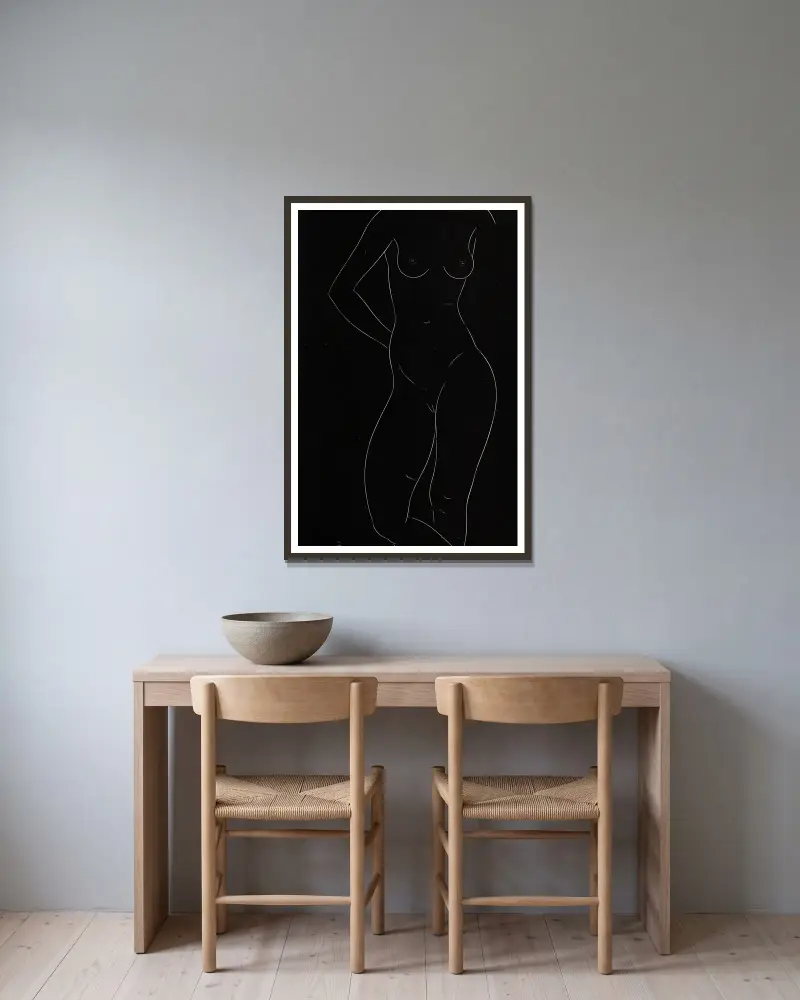Twenty-five nudes Pl 26 von Eric Gill gerahmt an einer Wand