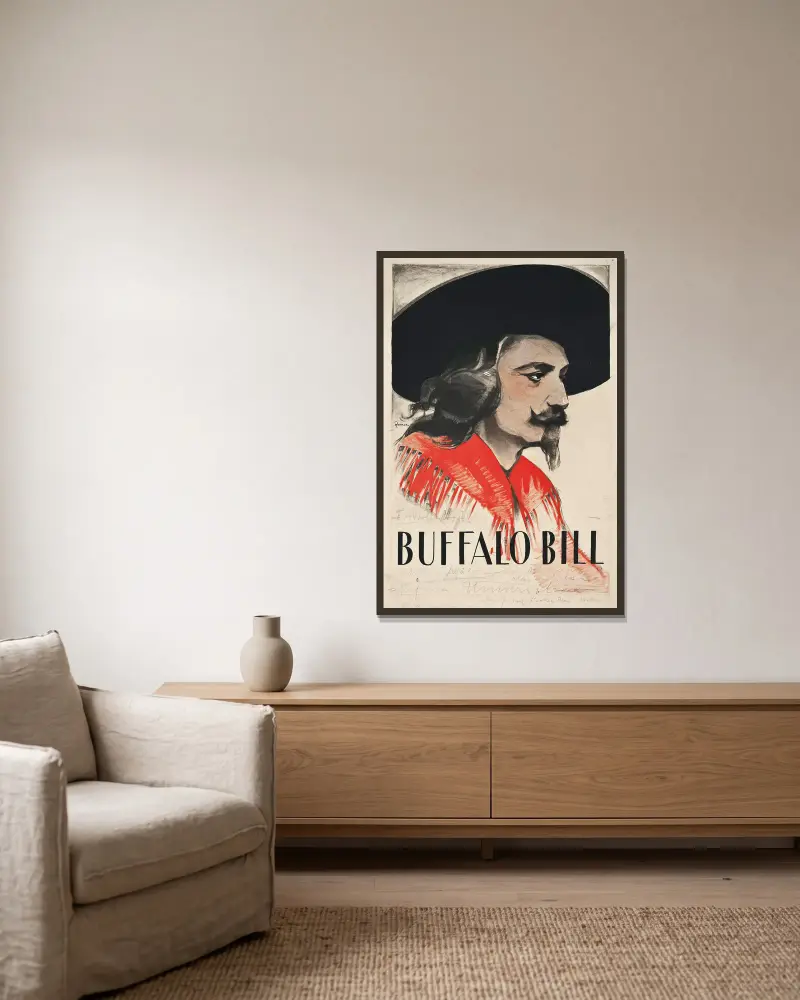 In The Days Of Buffalo Bill av Eric Rohman inramad på en vägg