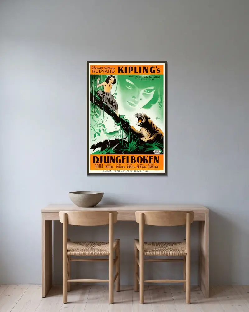 Jungle Book av Eric Rohman inramad på en vägg