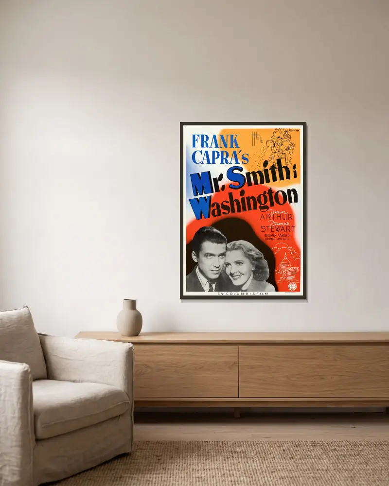 Mr. Smith Goes to Washington von Eric Rohman gerahmt an einer Wand