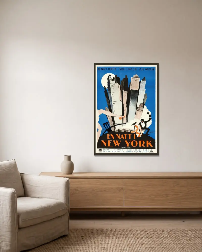 New York av Eric Rohman inramad på en vägg