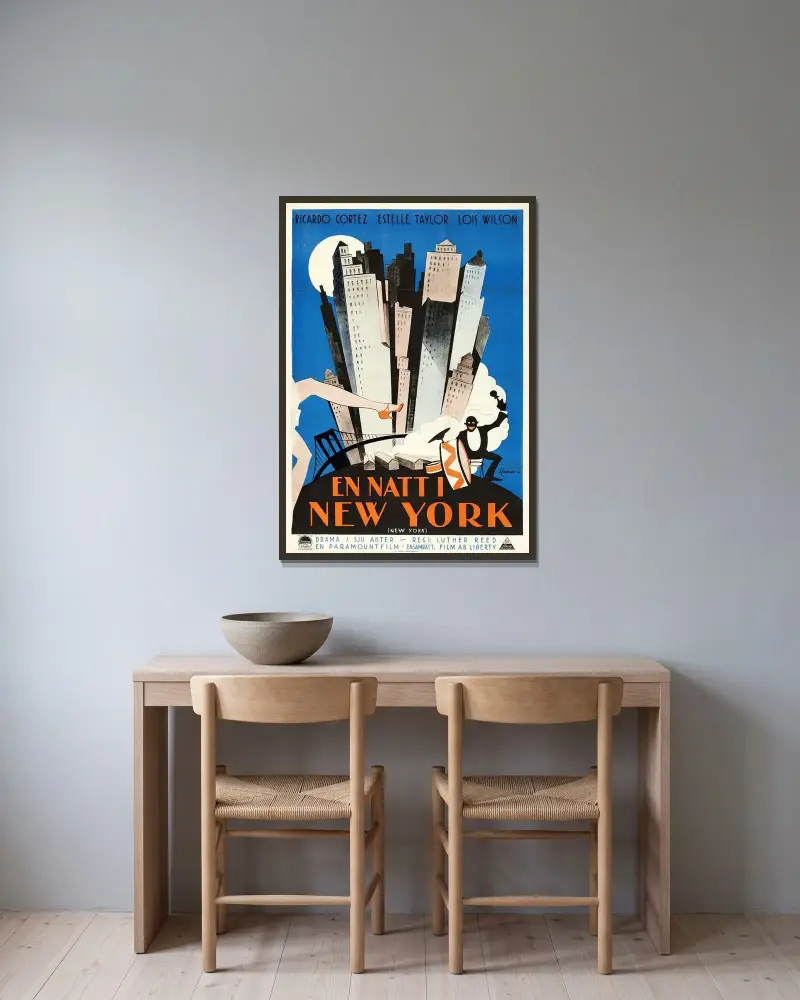 New York av Eric Rohman inramad på en vägg