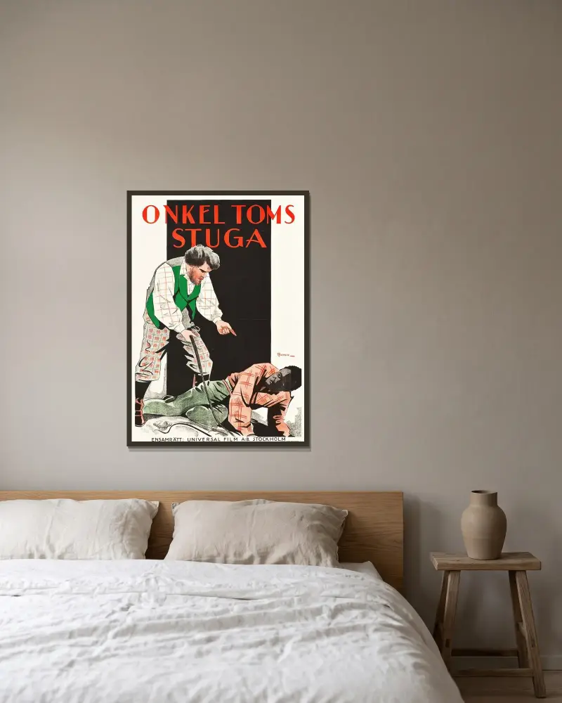 Onkel Toms stuga av Eric Rohman inramad på en vägg
