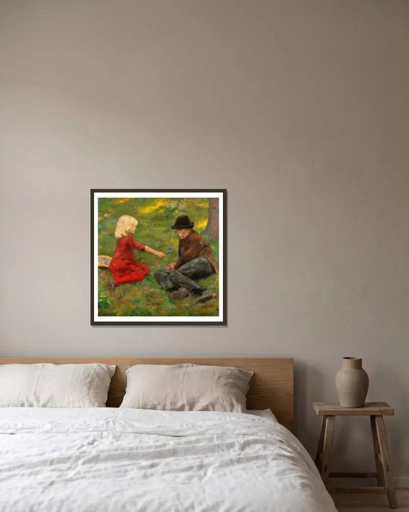 Sonnenstrahl von Erik Werenskiold gerahmt an einer Wand
