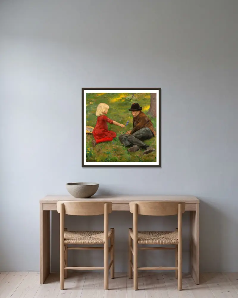 Sonnenstrahl von Erik Werenskiold gerahmt an einer Wand