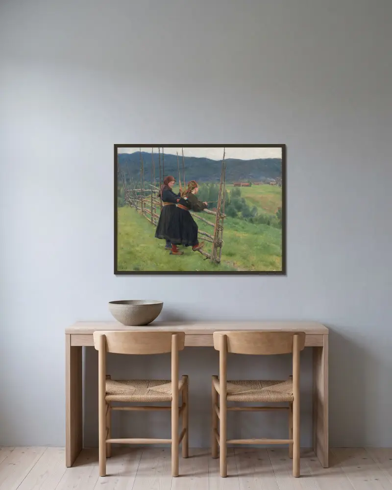 September von Erik Werenskiold gerahmt an einer Wand