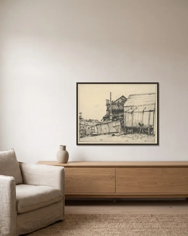Himmel über dem Balkon von Ernest Haskell gerahmt an einer Wand