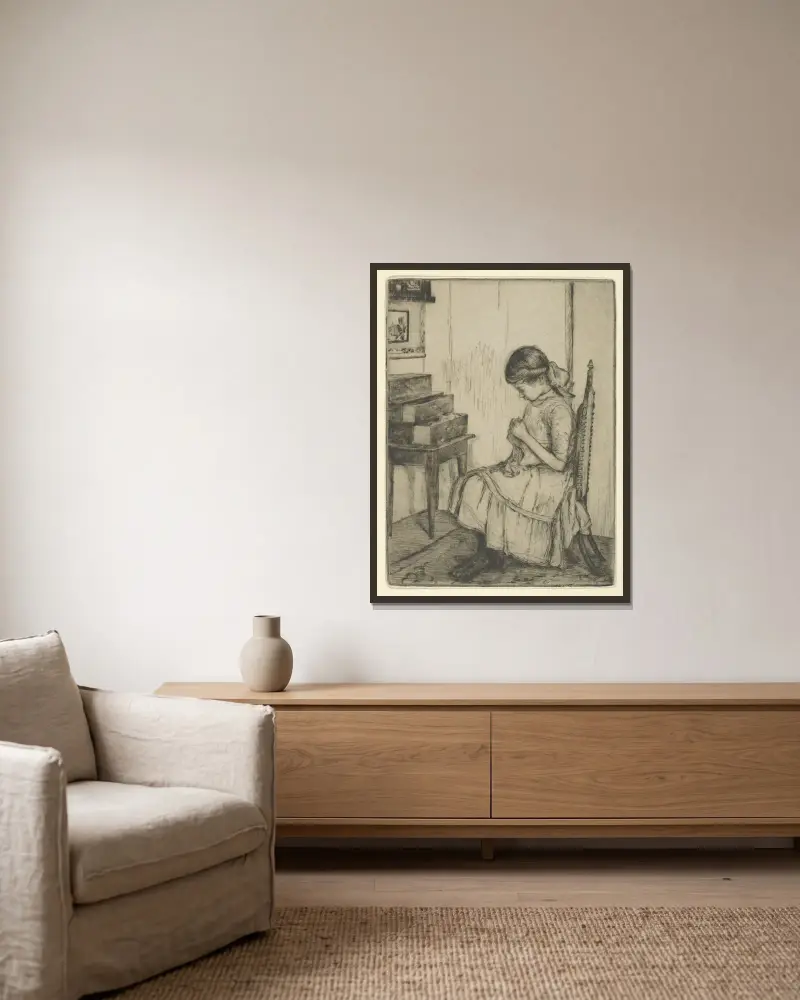 Stopfen von Ernest Haskell gerahmt an einer Wand