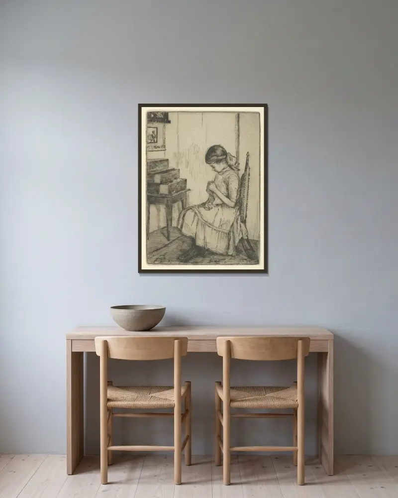 Stopfen von Ernest Haskell gerahmt an einer Wand