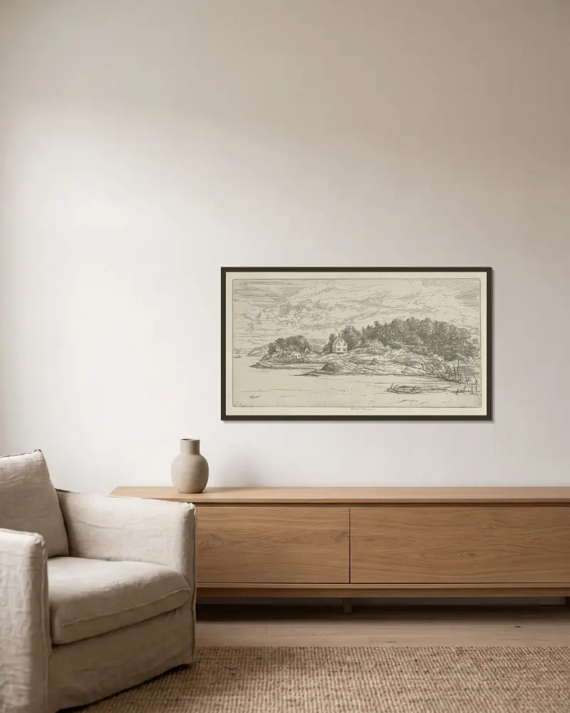Dix Island, Ernest Haskell w ramie na ścianie