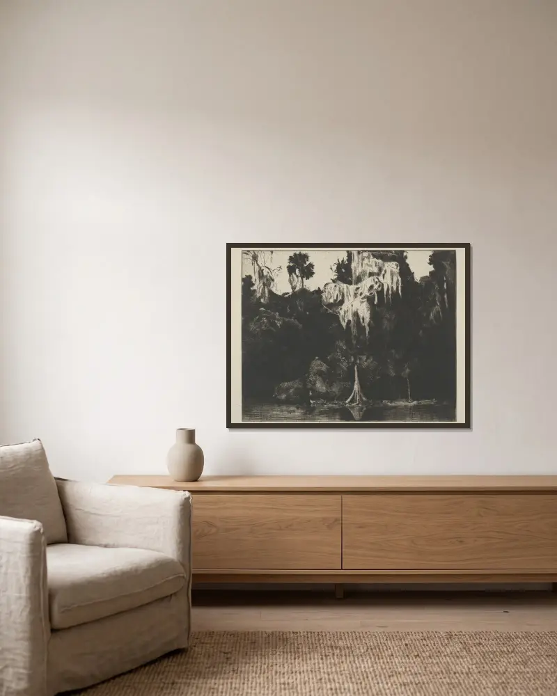 Spökeypress von Ernest Haskell gerahmt an einer Wand