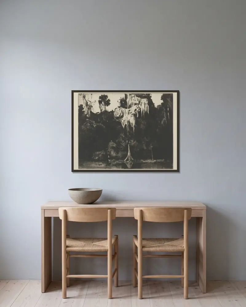 Spökeypress von Ernest Haskell gerahmt an einer Wand