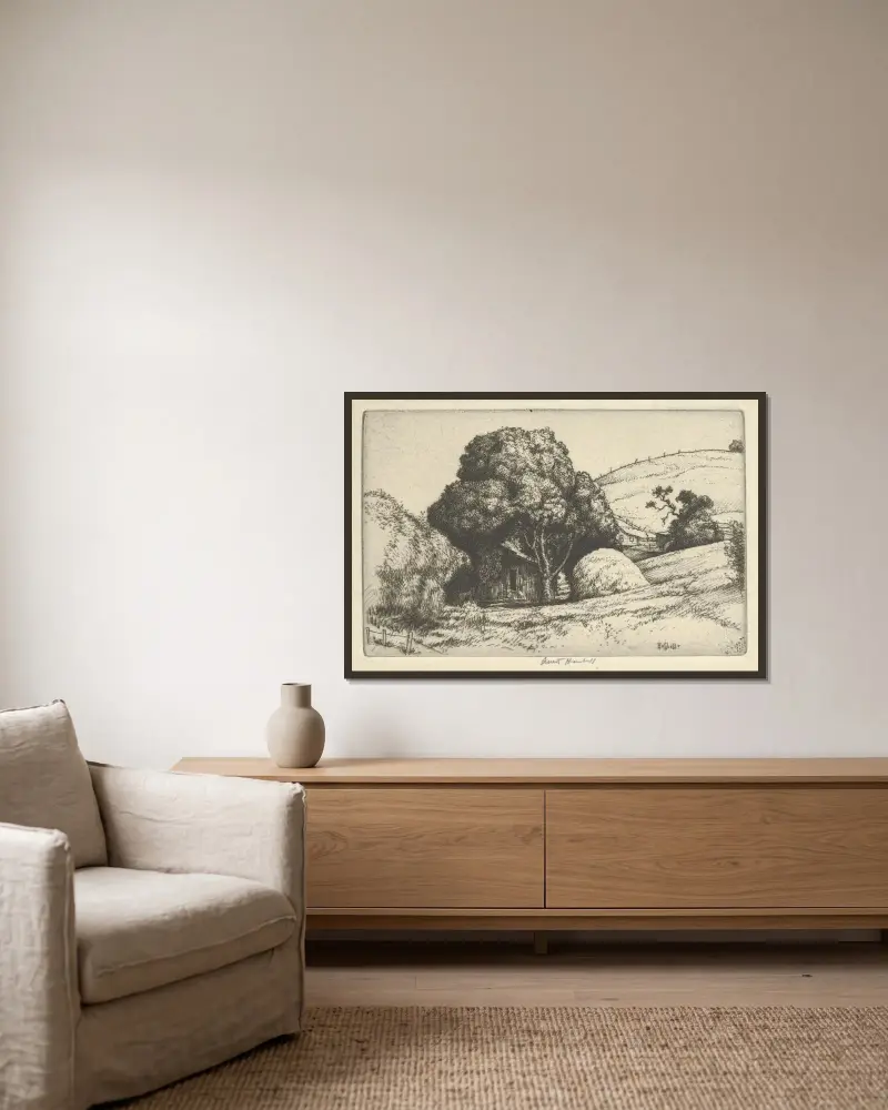 Haystack, Ernest Haskell w ramie na ścianie
